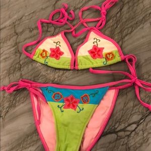 Sun Sali embroidered swimsuit bikini